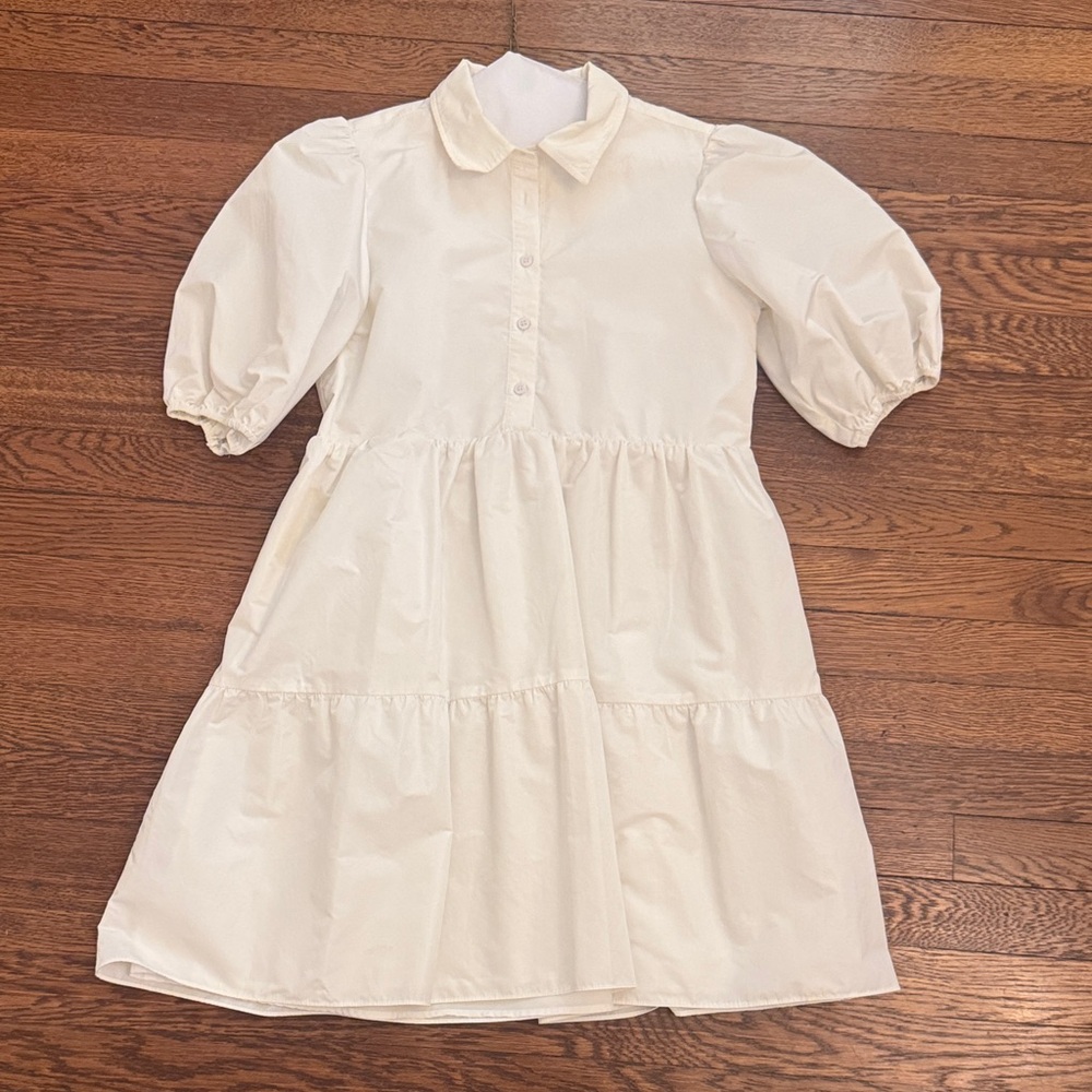 Amanda Uprichard Ivory Puff Sleeve Mini Dress